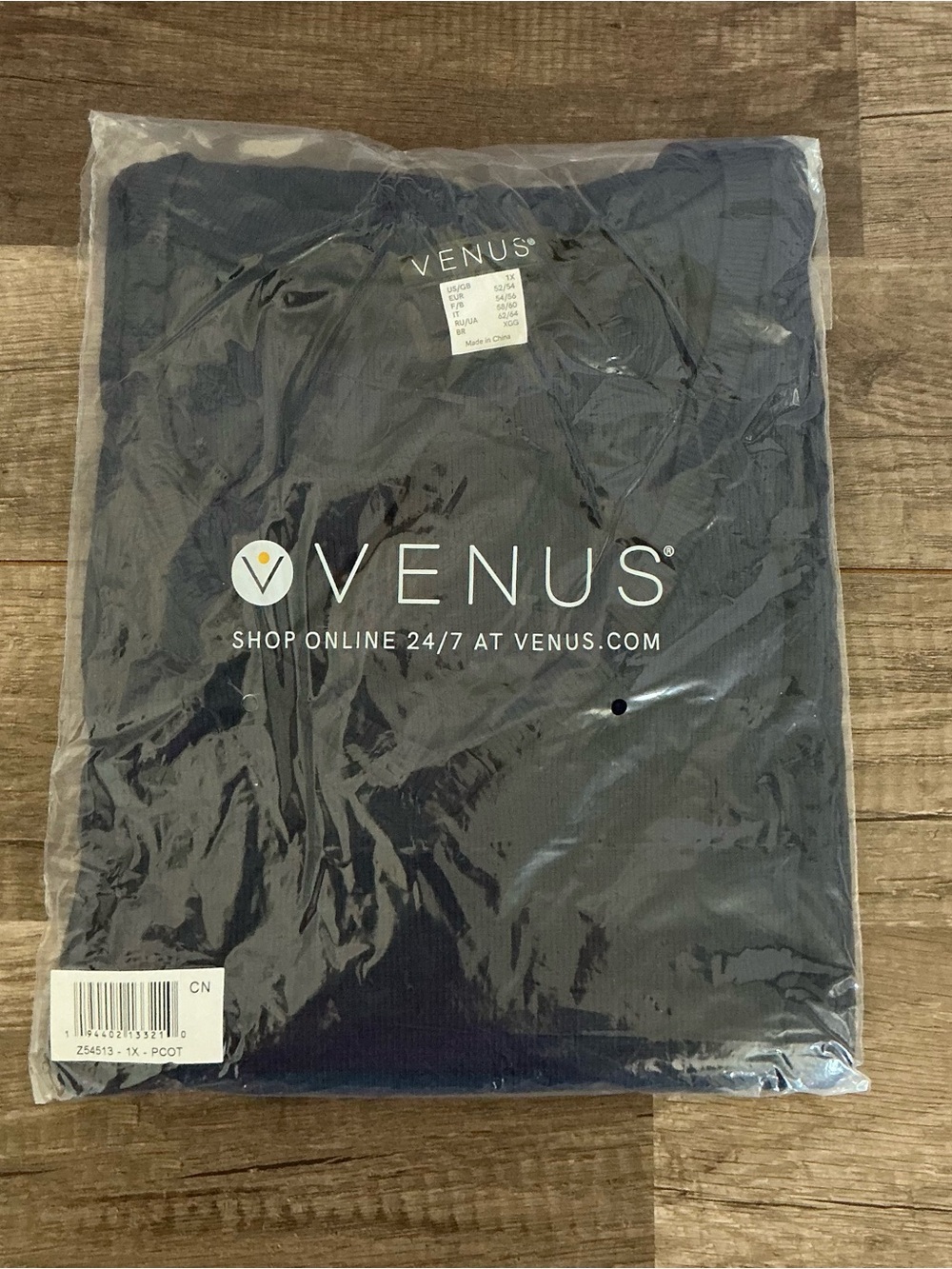 New Venus Navy Blue V Neck Long Sleeve Shirt Size 1X